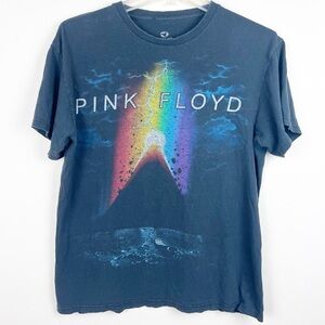 Liquid Blue Pink Floyd Dark Side Moon Shirt Graphic Band Tee T-Shirt Distressed